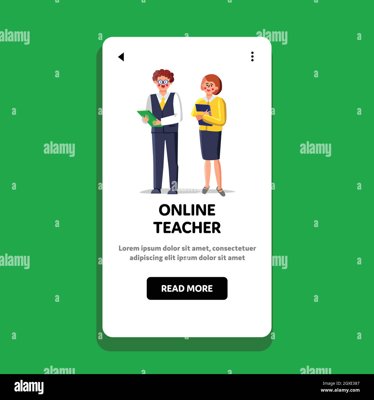 Online Teacher Language Or Business School Vector Stock Vector