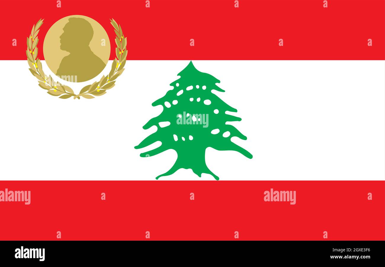 Lebanon flag with Nobel prize symbol, vector illustration Stock Vector