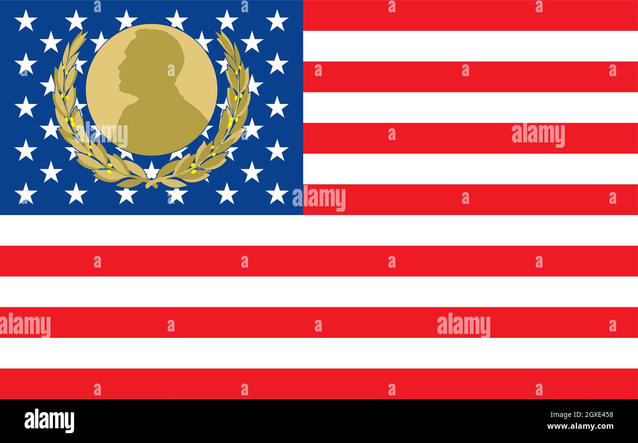 US flag with Nobel prize symbol, vector illustration Stock Vector