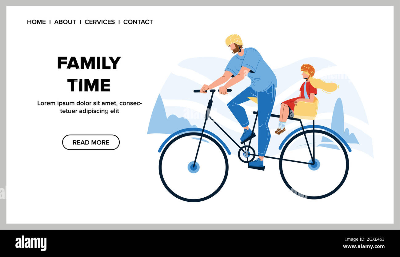 Family Time Father With Daughter Together Vector Stock Vector