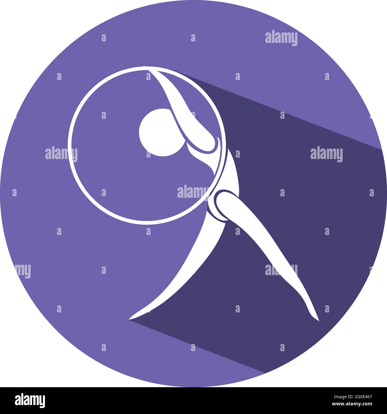 Icon for gymnastics with hoop Stock Vector