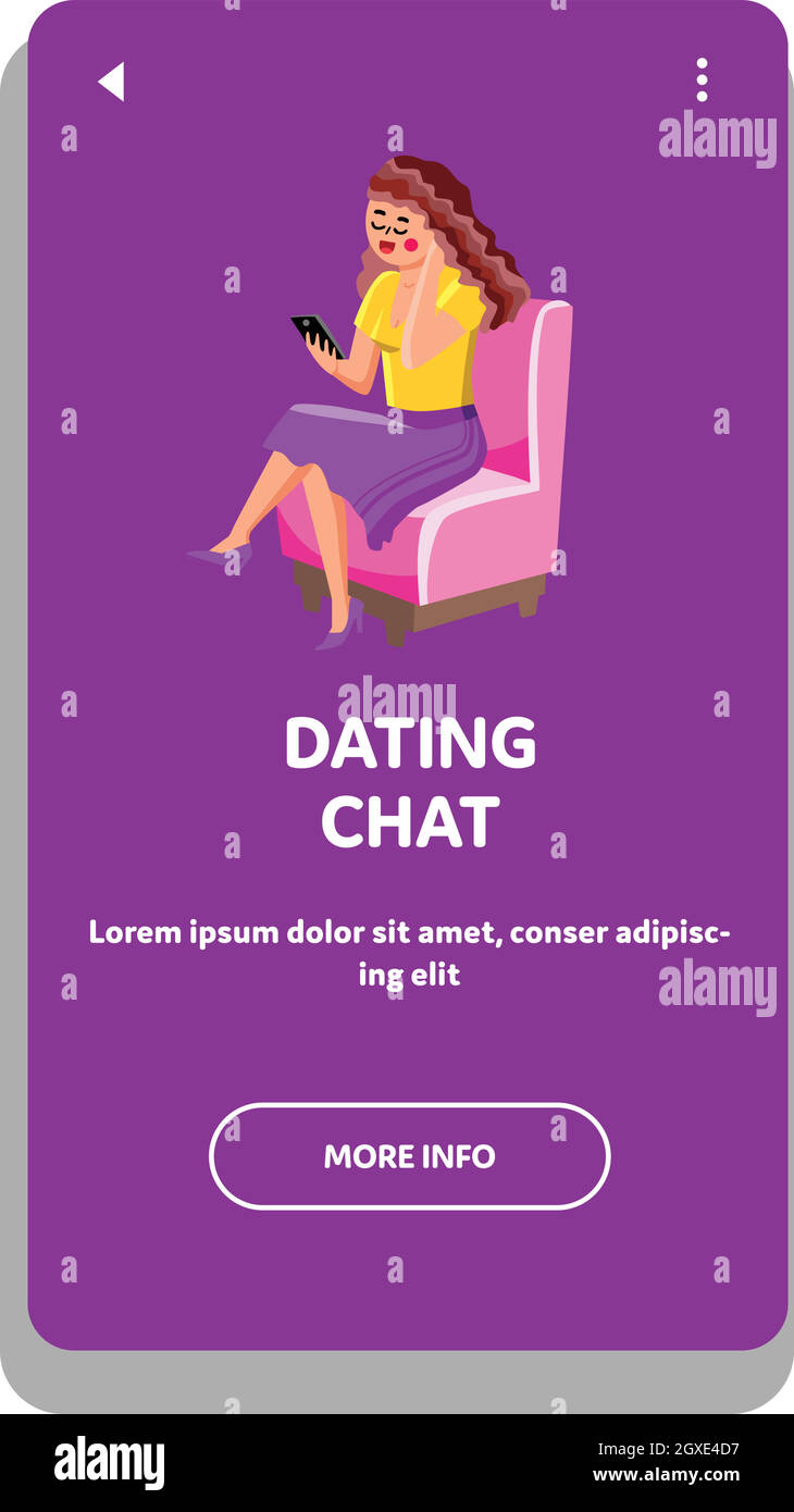 Dating Chat Phone Application Using Girl Vector Stock Vector