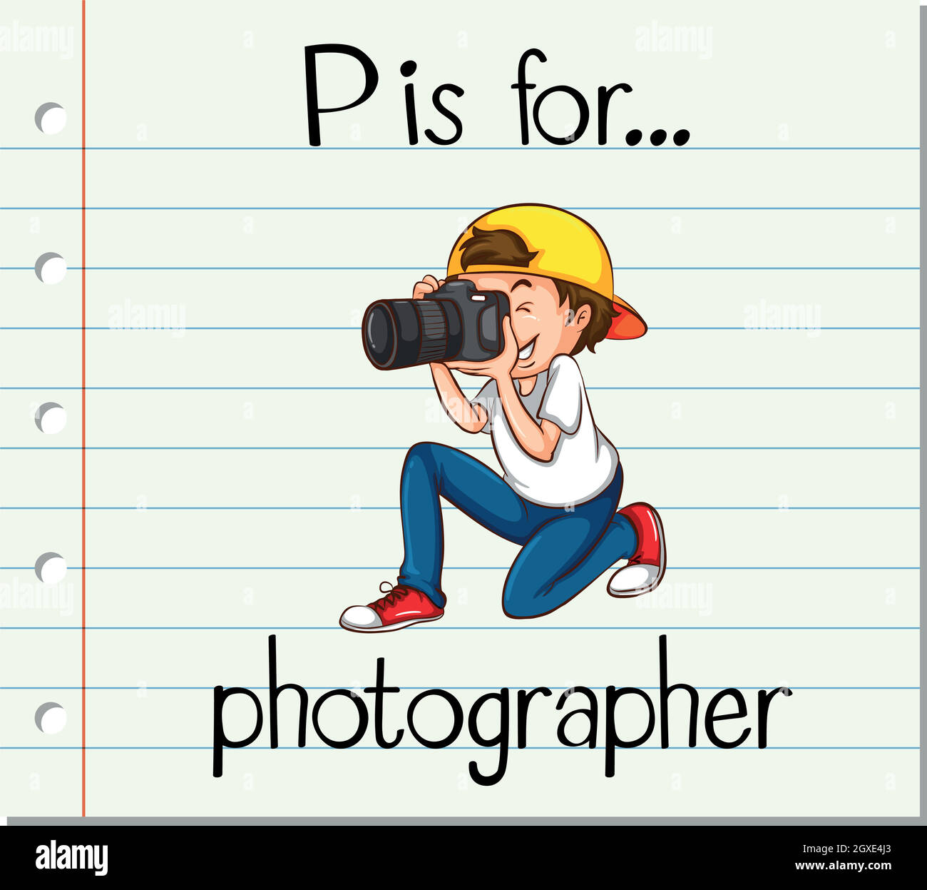 Flashcard alphabet P is for photographer Stock Vector Image & Art - Alamy