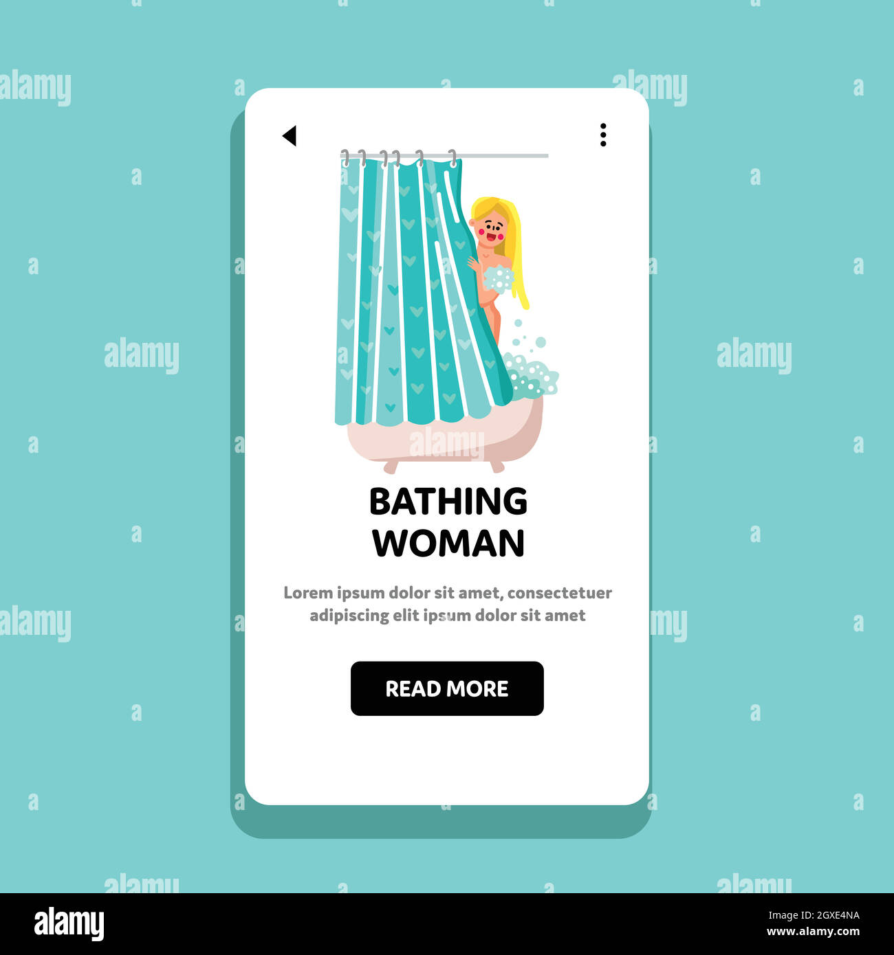 Bathing Woman Hygiene Washing Procedure Vector Stock Vector
