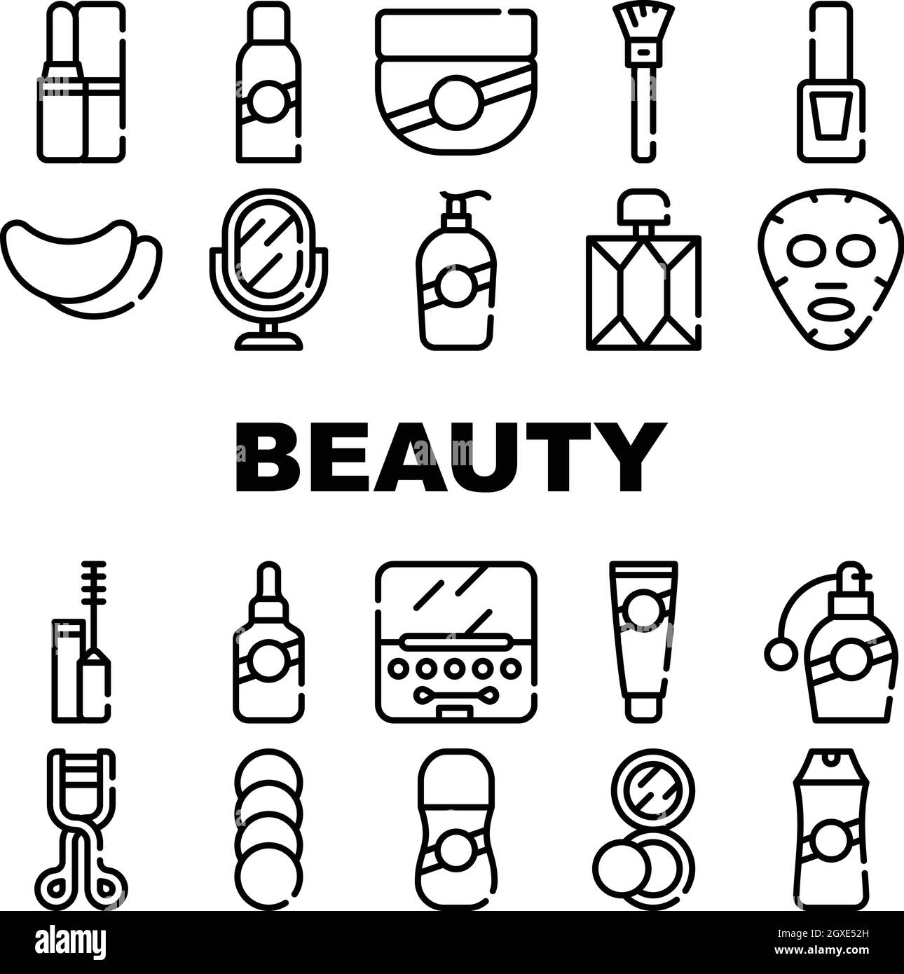 Beauty Salon Accessory Collection Icons Set Vector Stock Vector