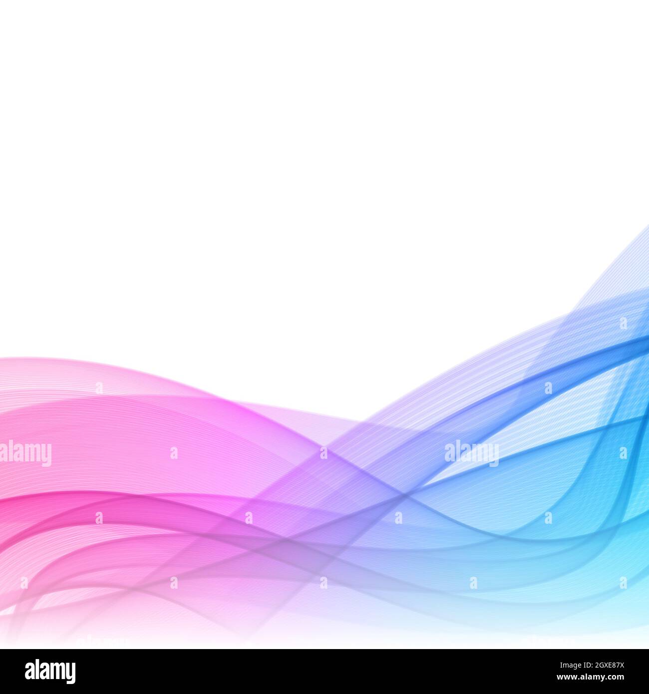 Abstract blue wavy lines on white background Vector illustration