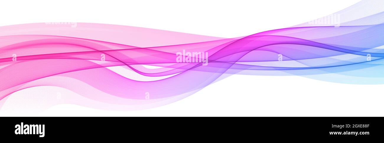 Abstract blue wavy lines on white background - Vector illustration ...