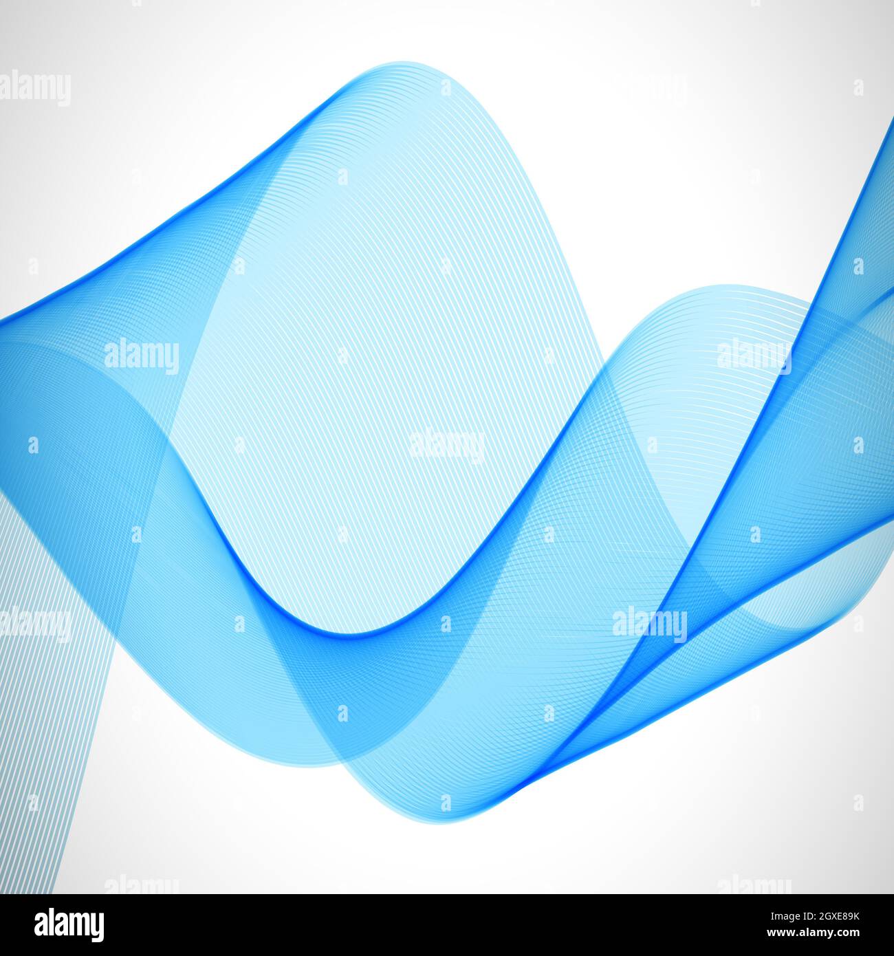 Abstract blue wavy lines on white background - Vector illustration ...