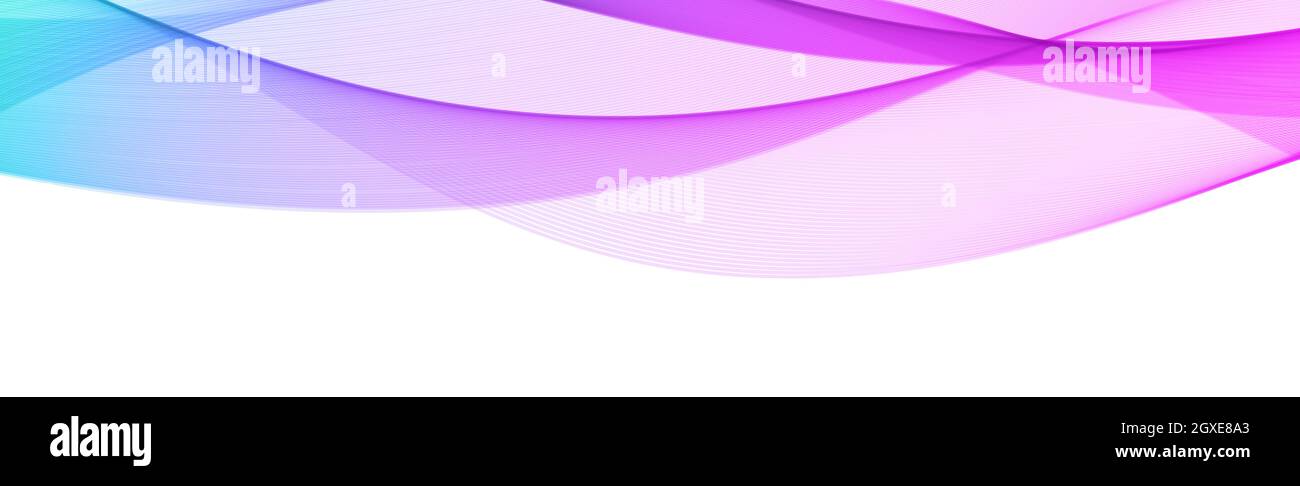 Abstract blue wavy lines on white background - Vector illustration ...
