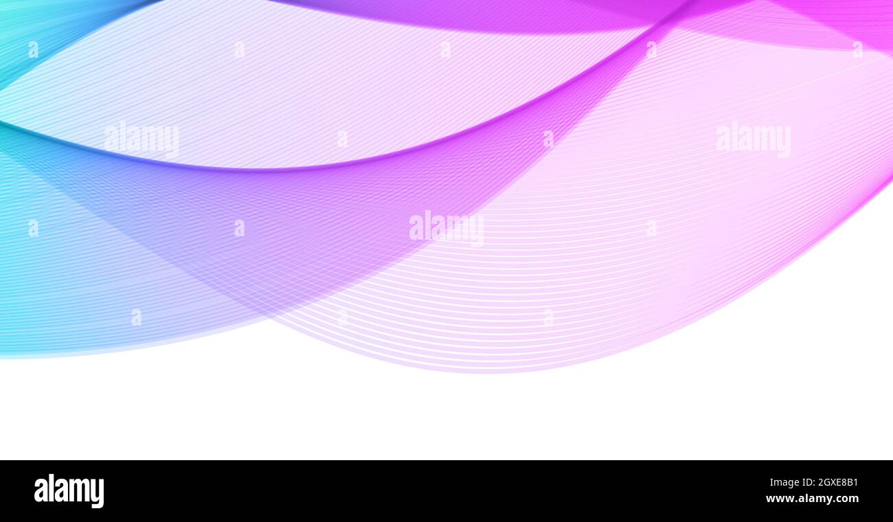 Abstract blue wavy lines on white background - Vector illustration ...