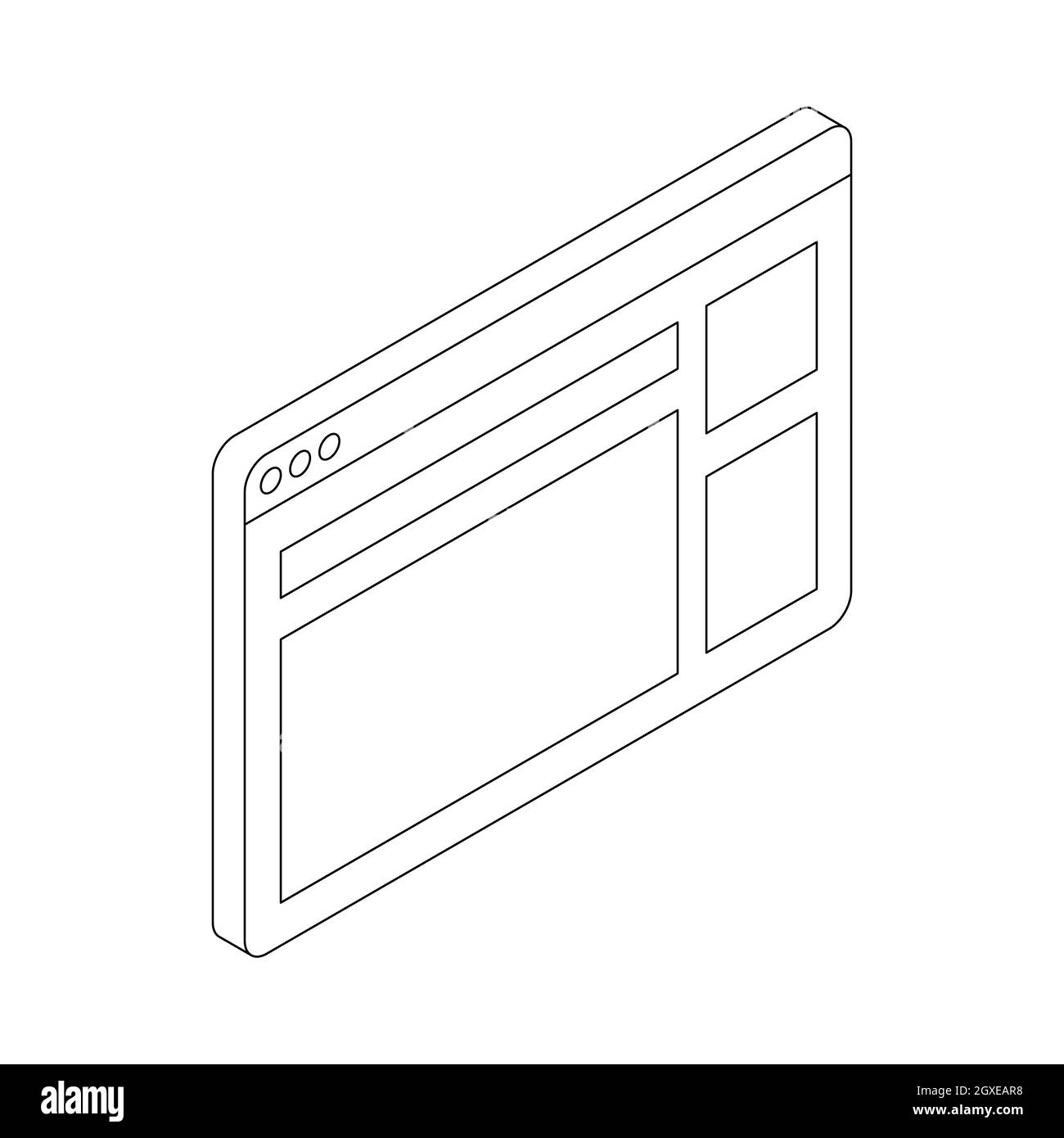 Website icon in isometric 3d style isolated on white background Stock ...