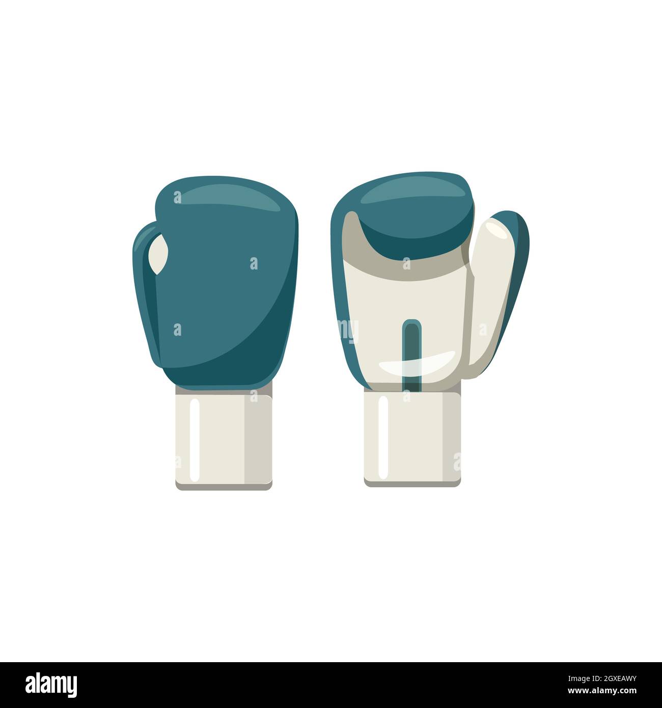 Boxing gloves icon in cartoon style on a white background Stock Photo ...