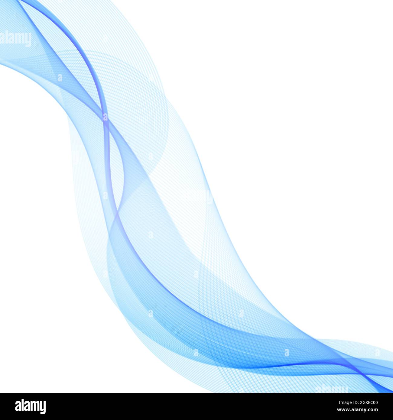 Abstract blue wavy lines on white background - Vector illustration ...