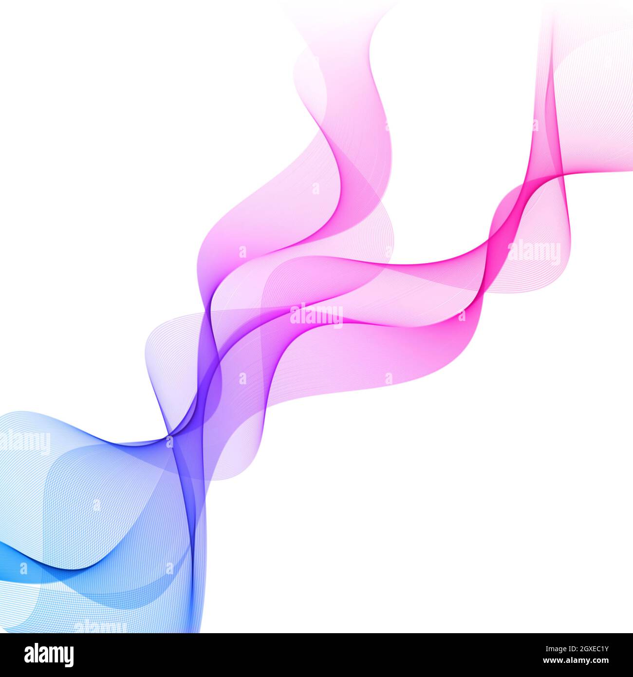 Abstract blue wavy lines on white background - Vector illustration ...