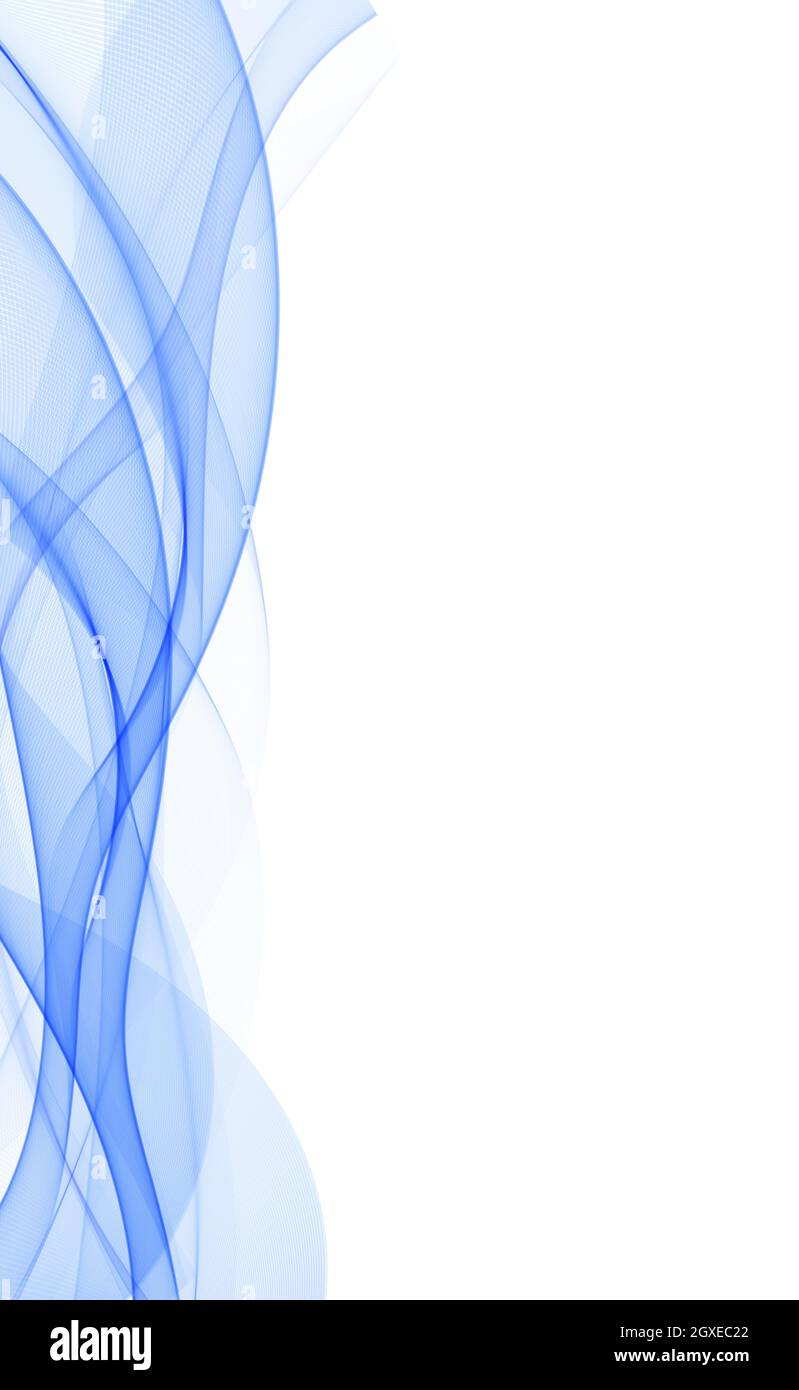 Abstract blue wavy lines on white background Vector illustration