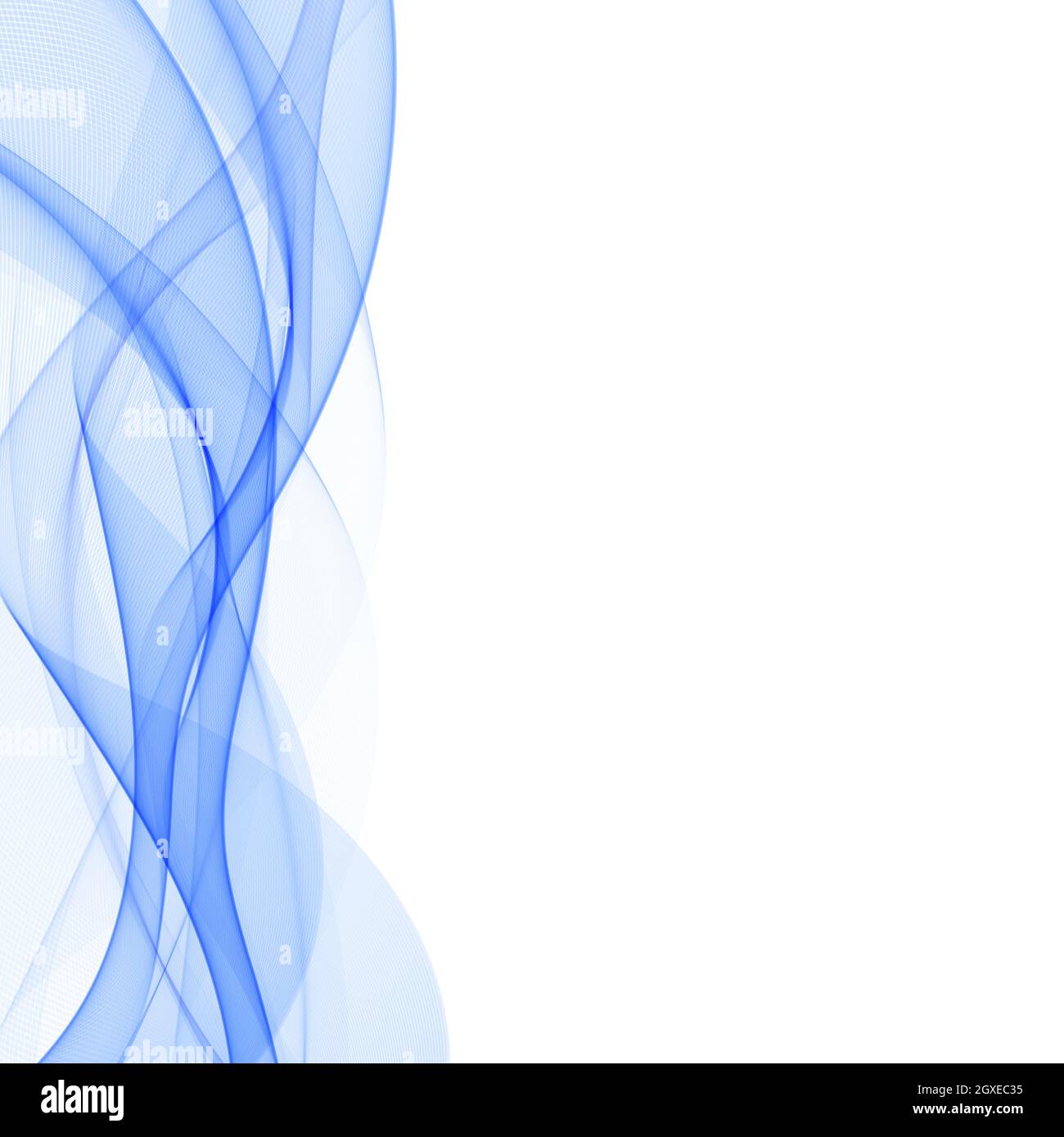 Abstract blue wavy lines on white background - Vector illustration ...
