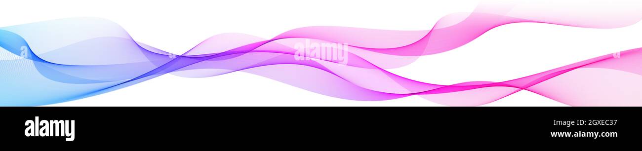 Abstract blue wavy lines on white background - Vector illustration ...