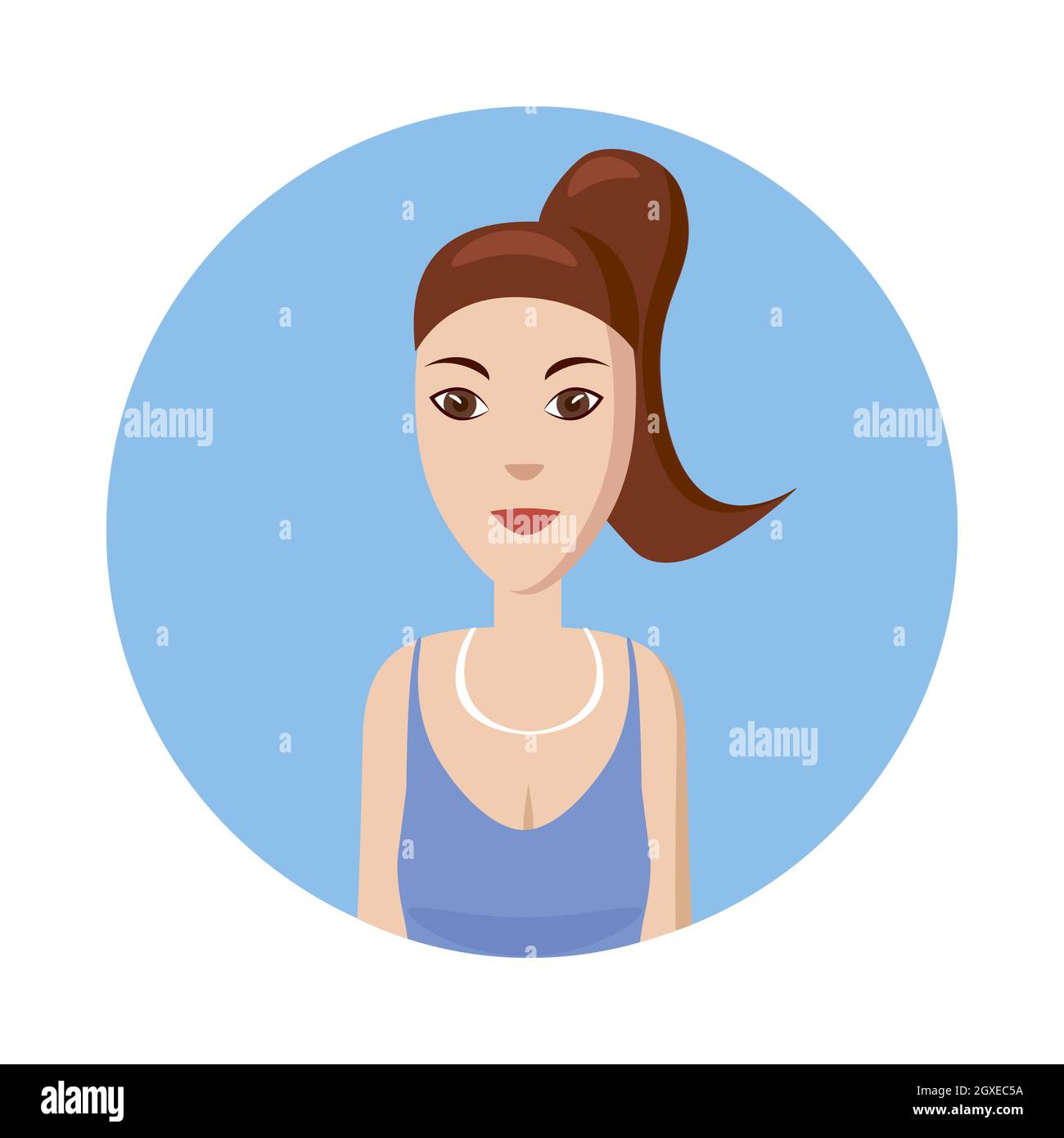 Girl avatar icon in cartoon style isolated on white background. White ...
