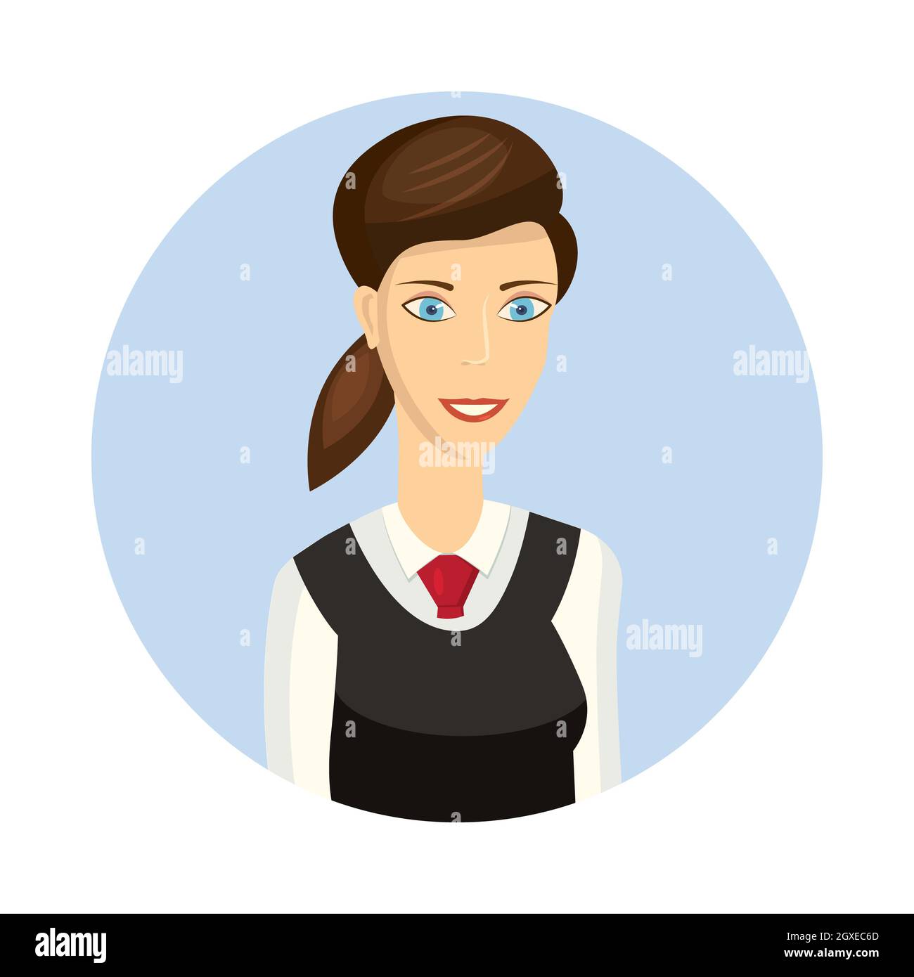 Teacher icon in cartoon style on a white background Stock Photo - Alamy