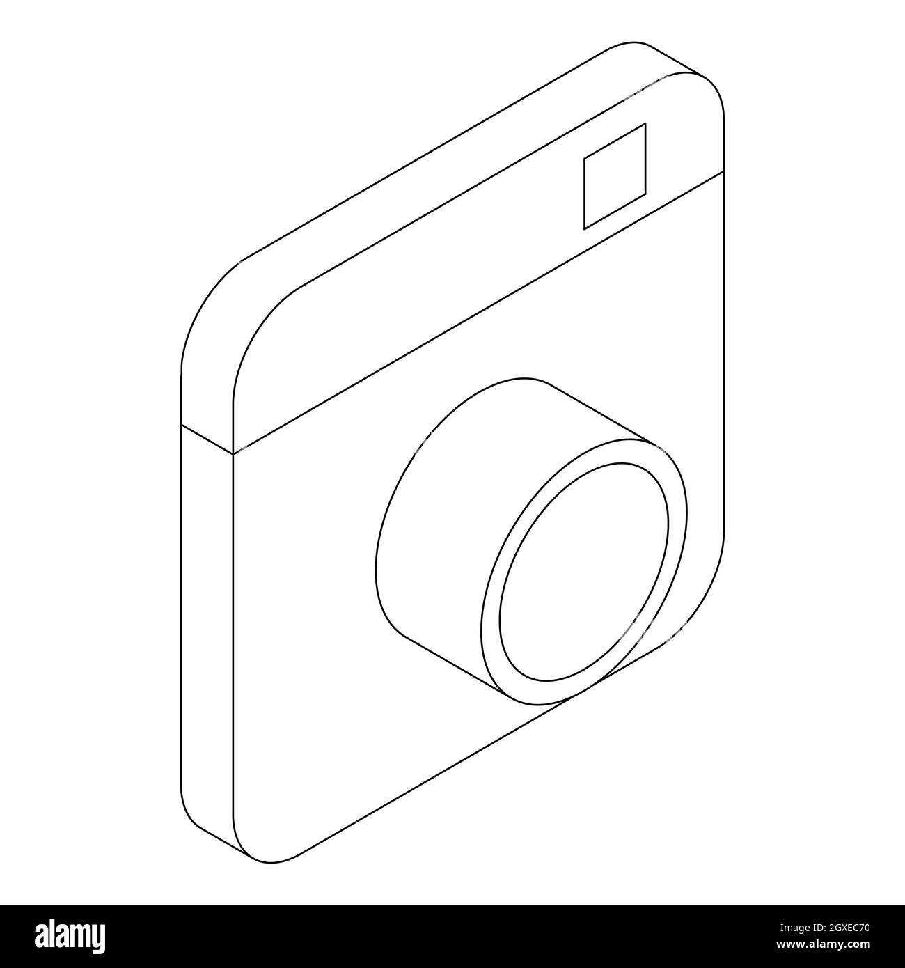 Photo camera icon in isometric 3d style isolated on white background Stock Photo
