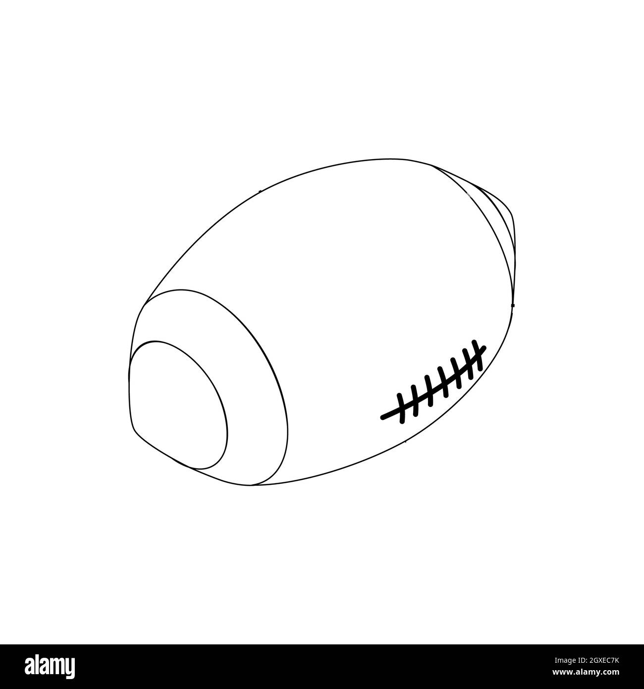 Rugby ball icon in isometric 3d style isolated on white background. American football ball icon Stock Photo