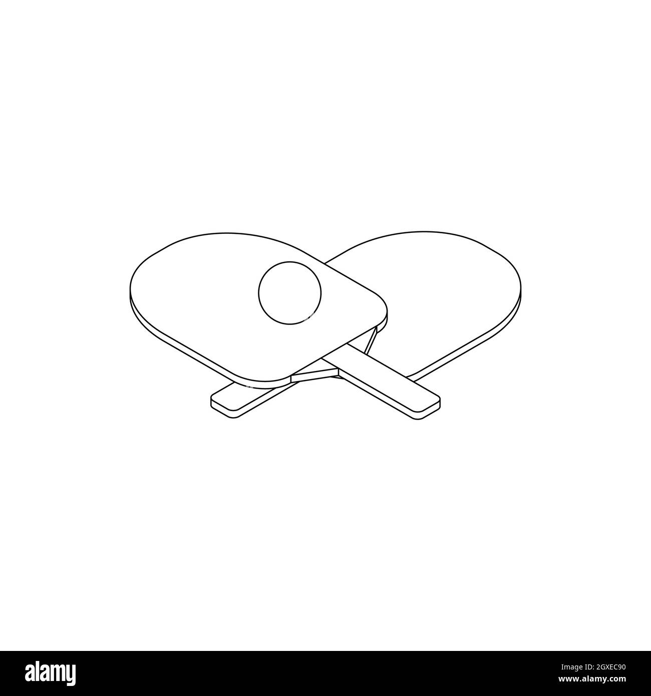Table tennis icon in isometric 3d style isolated on white background ...