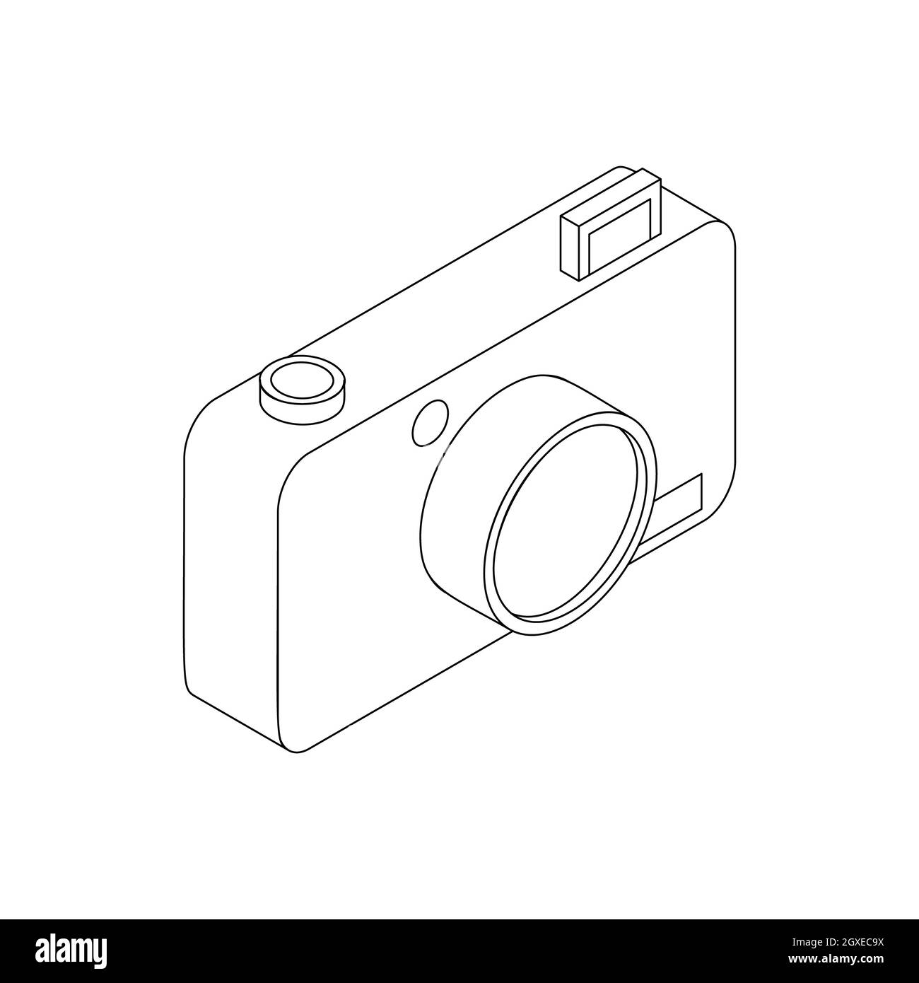 Photo camera icon in isometric 3d style isolated on white background ...