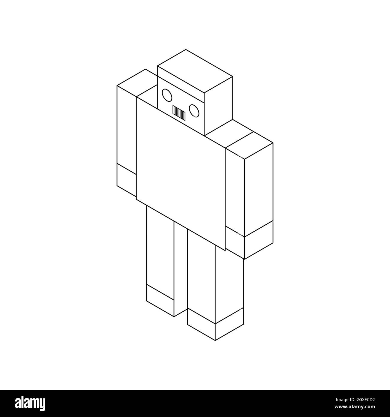 Toy robot icon in isometric 3d style isolated on white background Stock ...