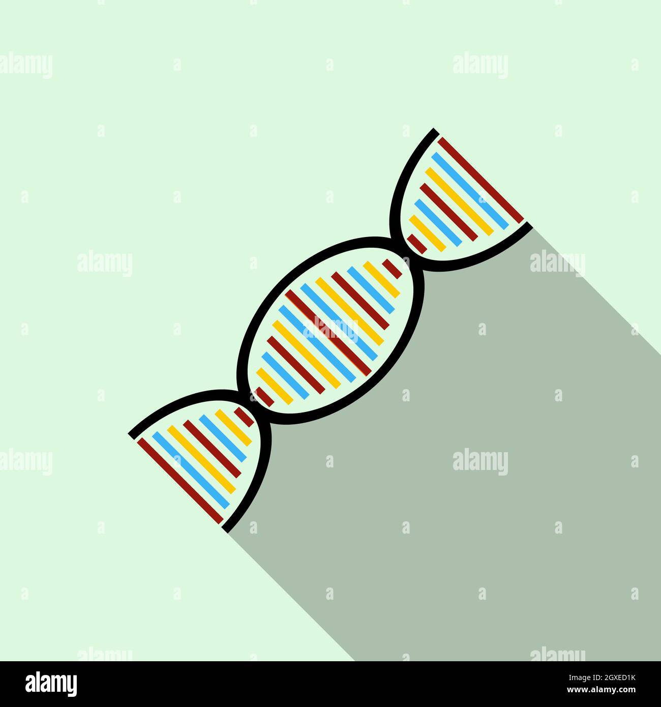 DNA strand icon in flat style on a light blue background Stock Photo ...