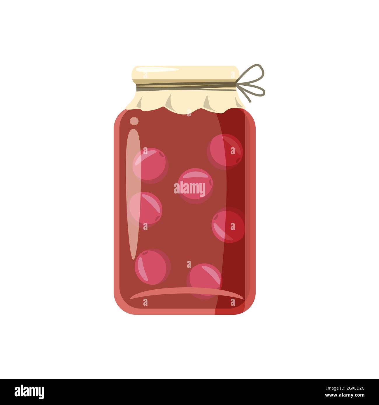 Canned fruit compote or jam icon in cartoon style isolated on white