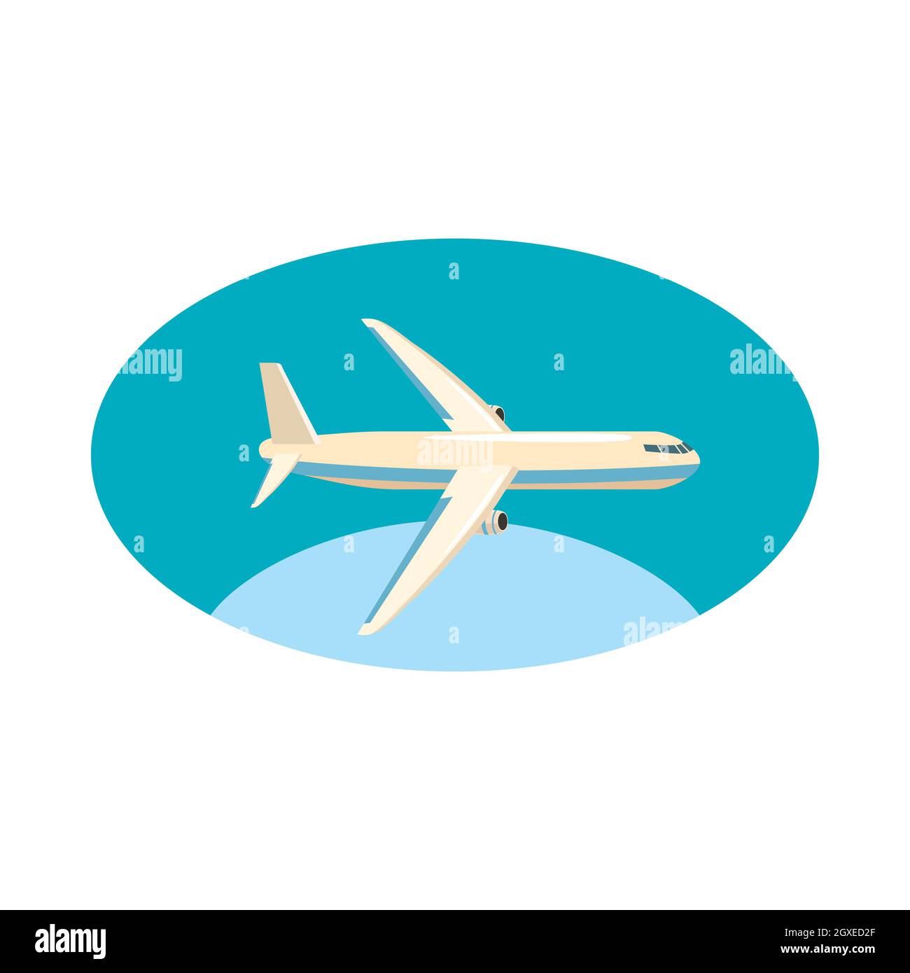 Cargo plane icon in cartoon style on a white background Stock Photo