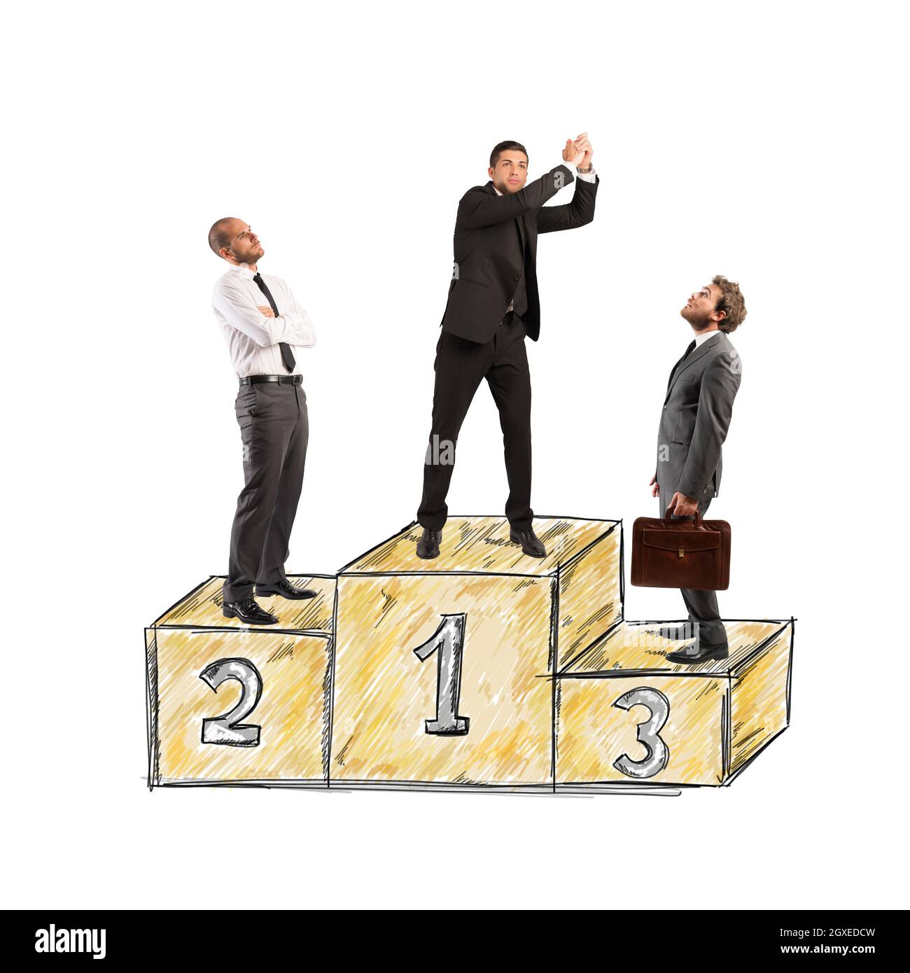 Business businessman podium winning hi-res stock photography and images ...