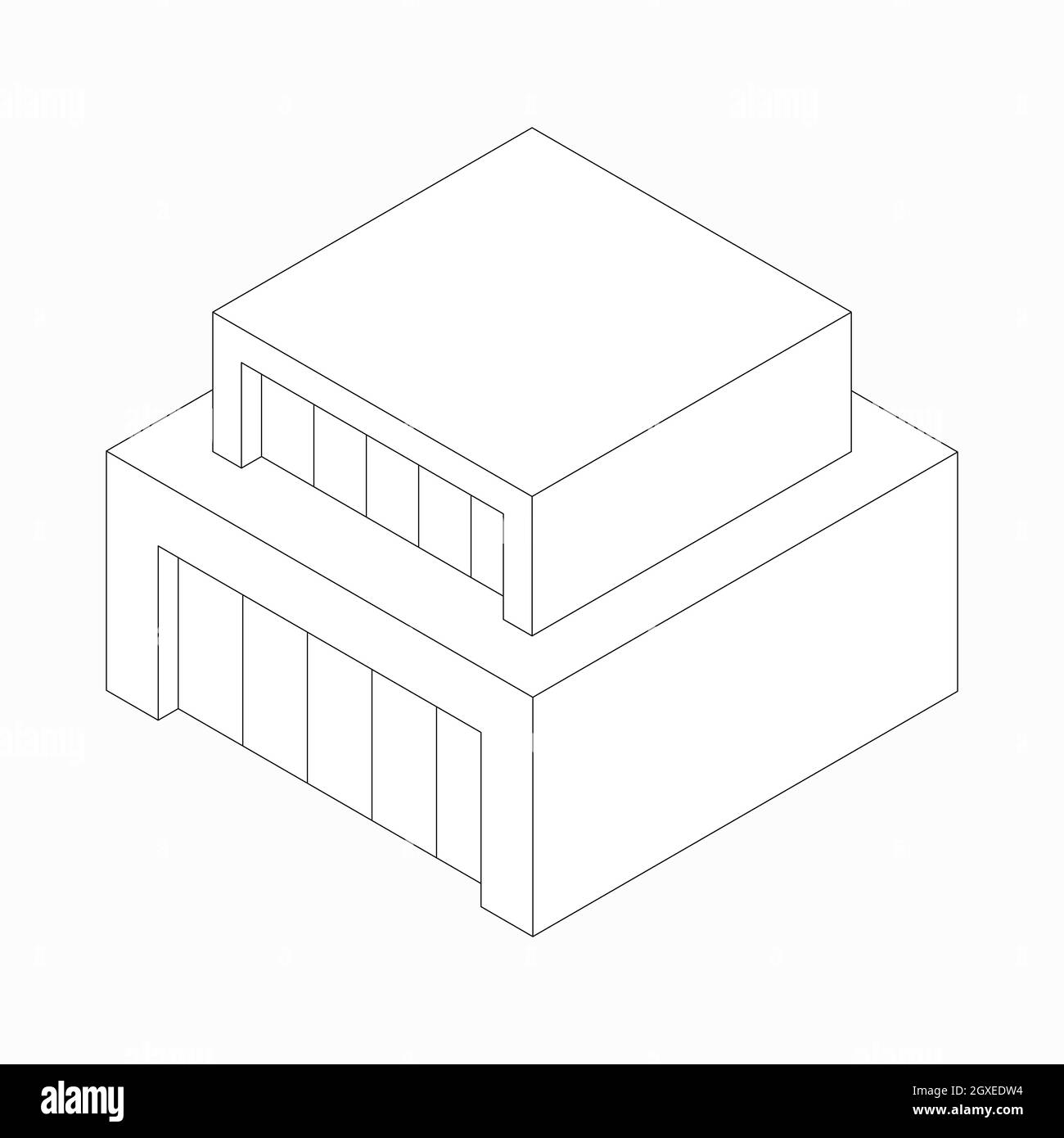Modern abstract house icon in isometric 3d style isolated on white ...