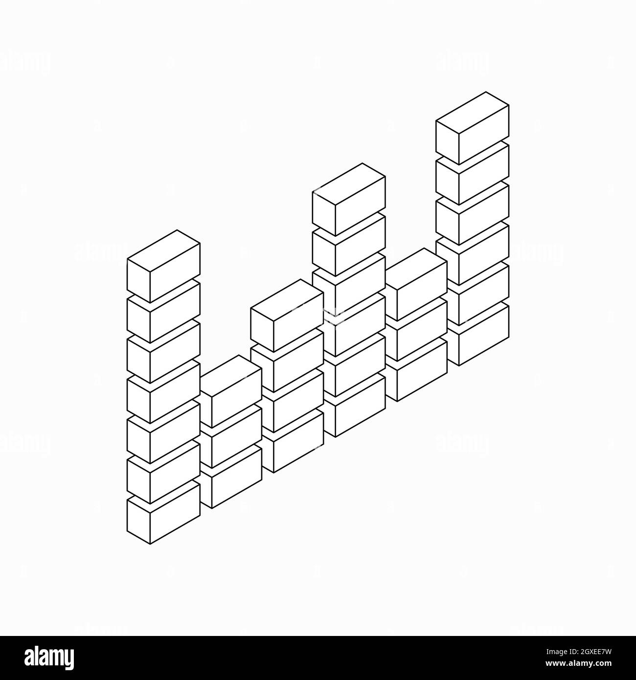 Digital equalizer icon in isometric 3d style isolated on white ...