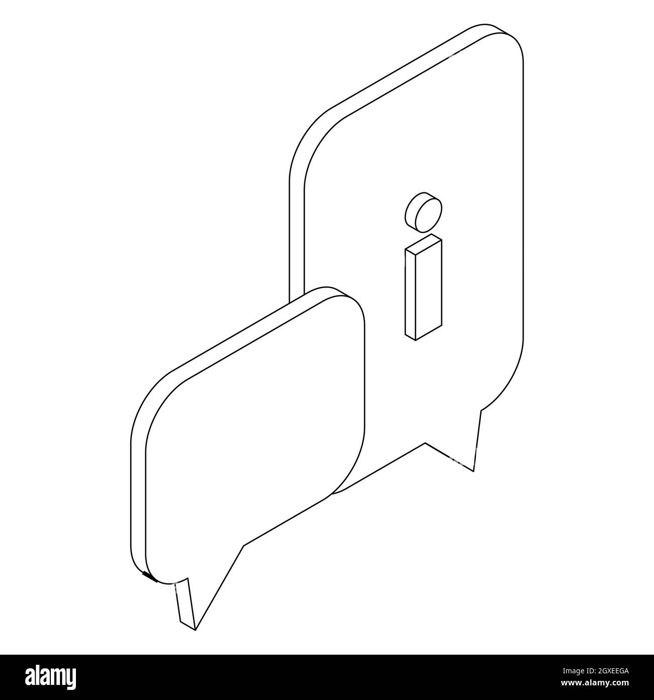Speach bubles icon in isometric 3d style on a white background Stock ...
