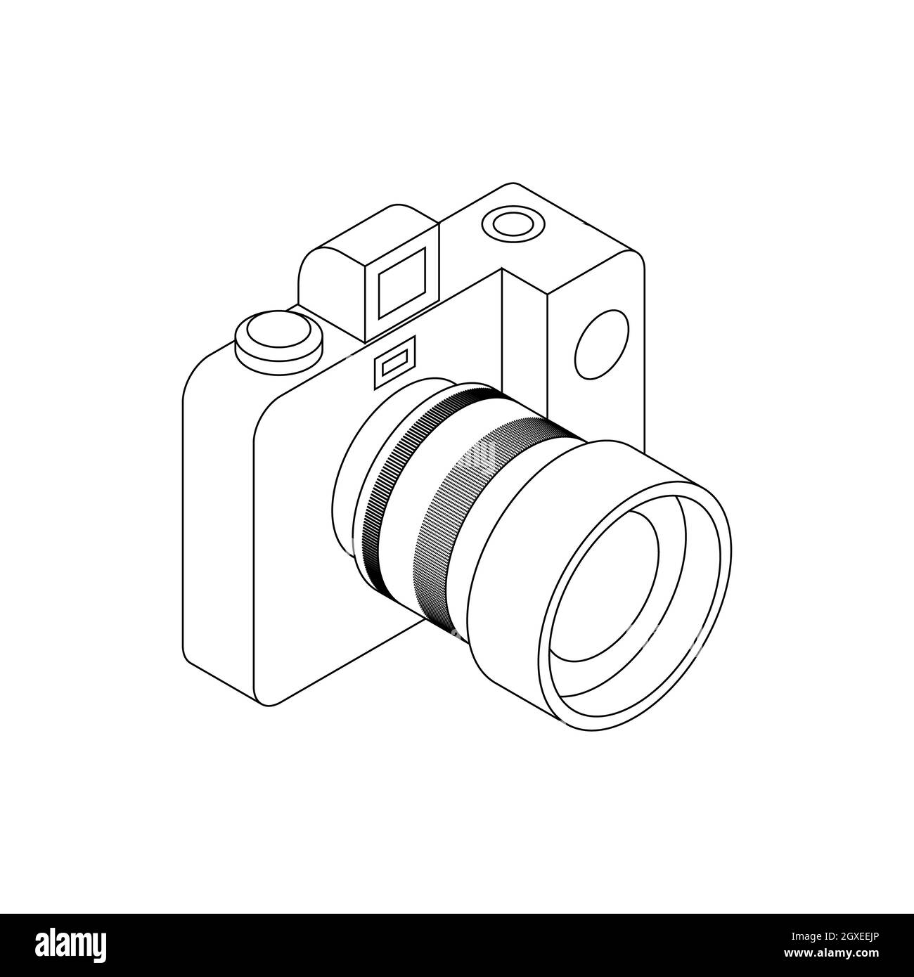 Camera icon in isometric 3d style on a white background Stock Photo - Alamy