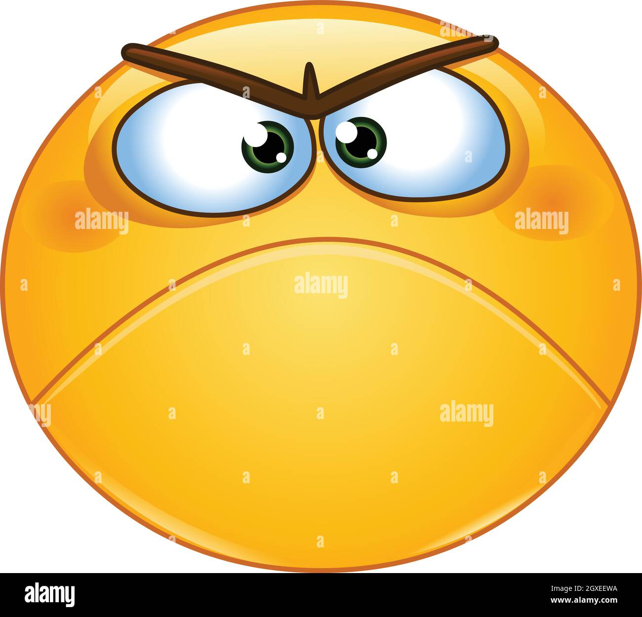 Angry grumpy emoji emoticon face Stock Vector