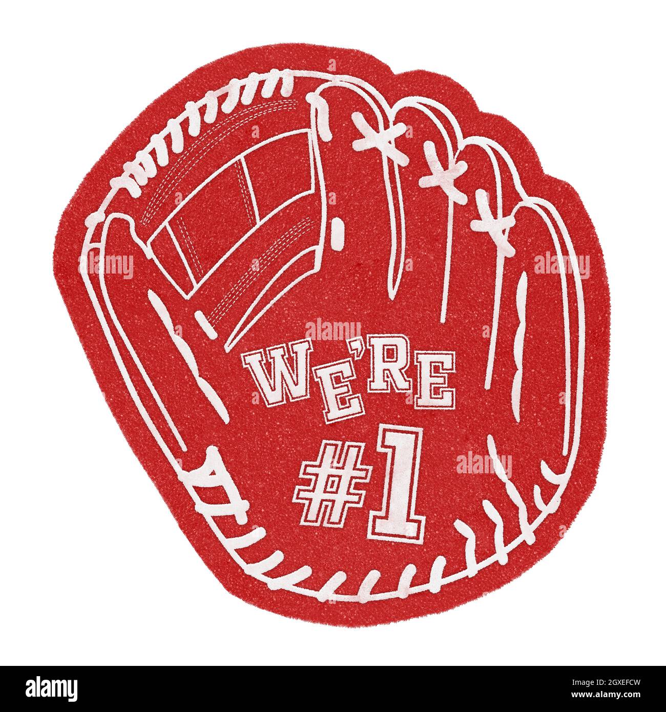 Number one baseball foam hand isolated on white Stock Photo Alamy
