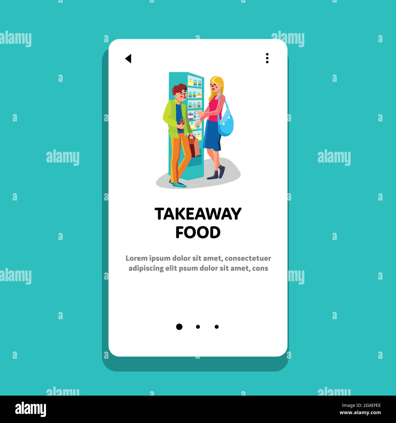 Takeaway Food And Drinks Vending Machine Vector Stock Vector