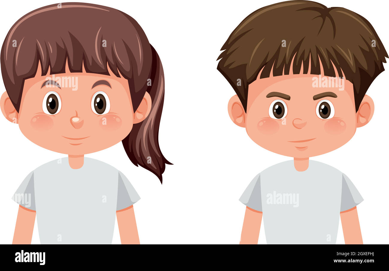 Set of boy and girl character Stock Vector