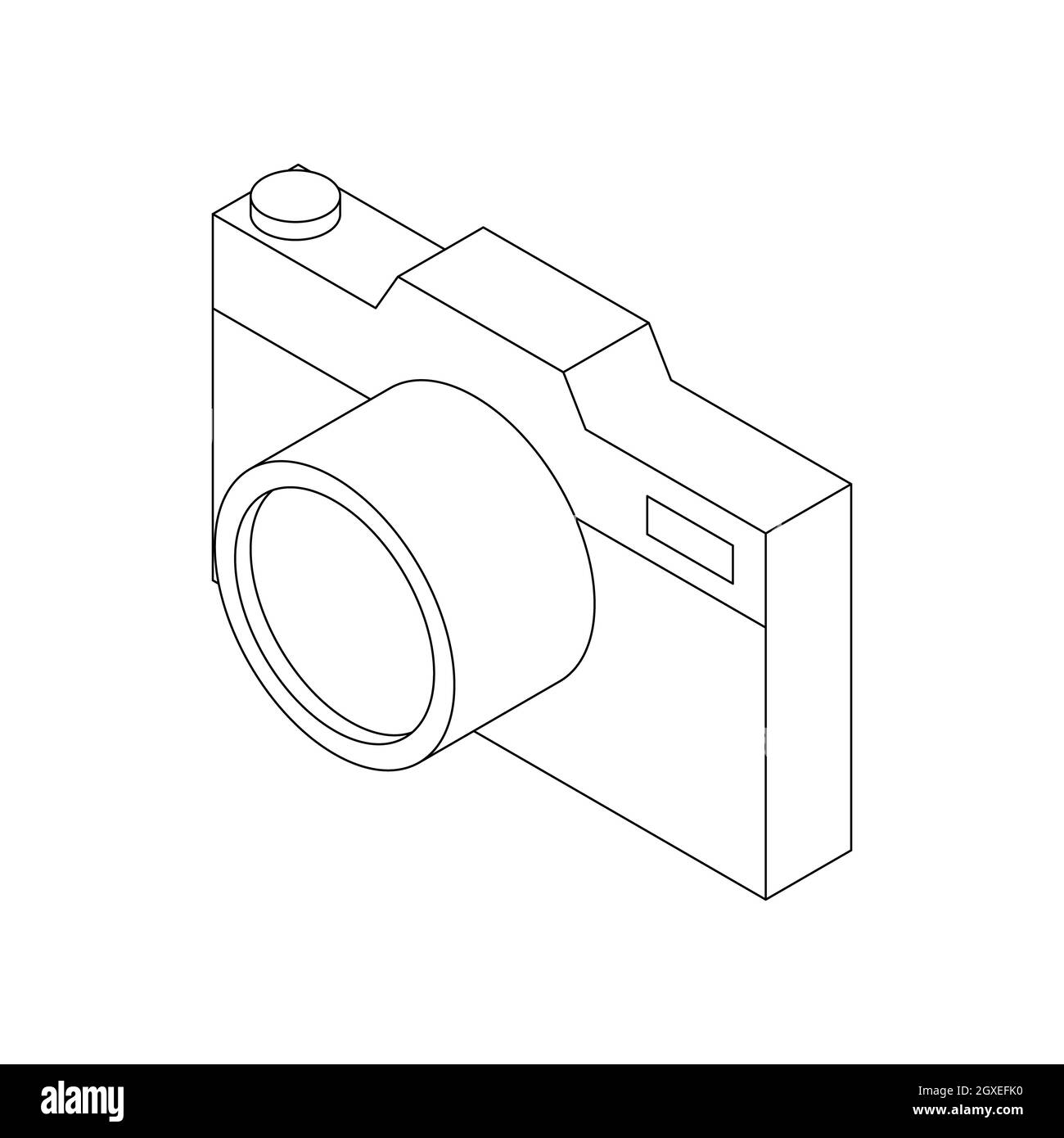 Photo camera icon in isometric 3d style on a white background Stock ...