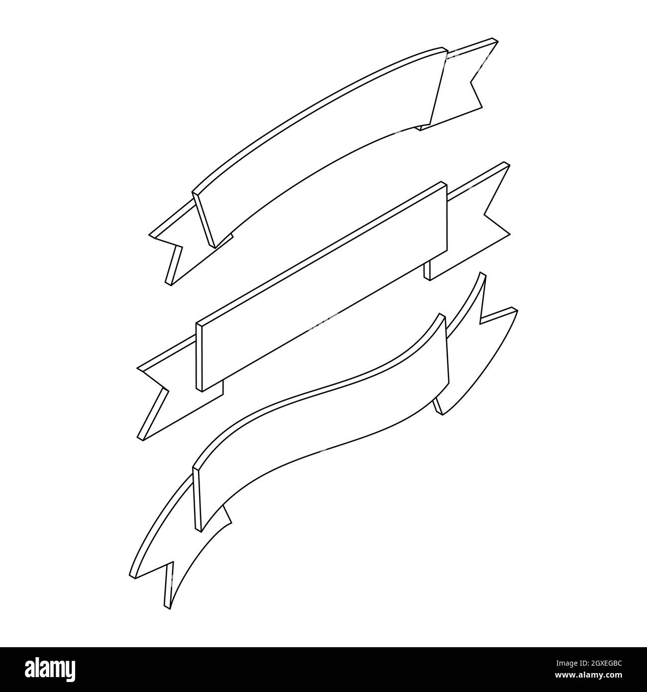 Ribbons icon in isometric 3d style on a white background Stock Photo ...