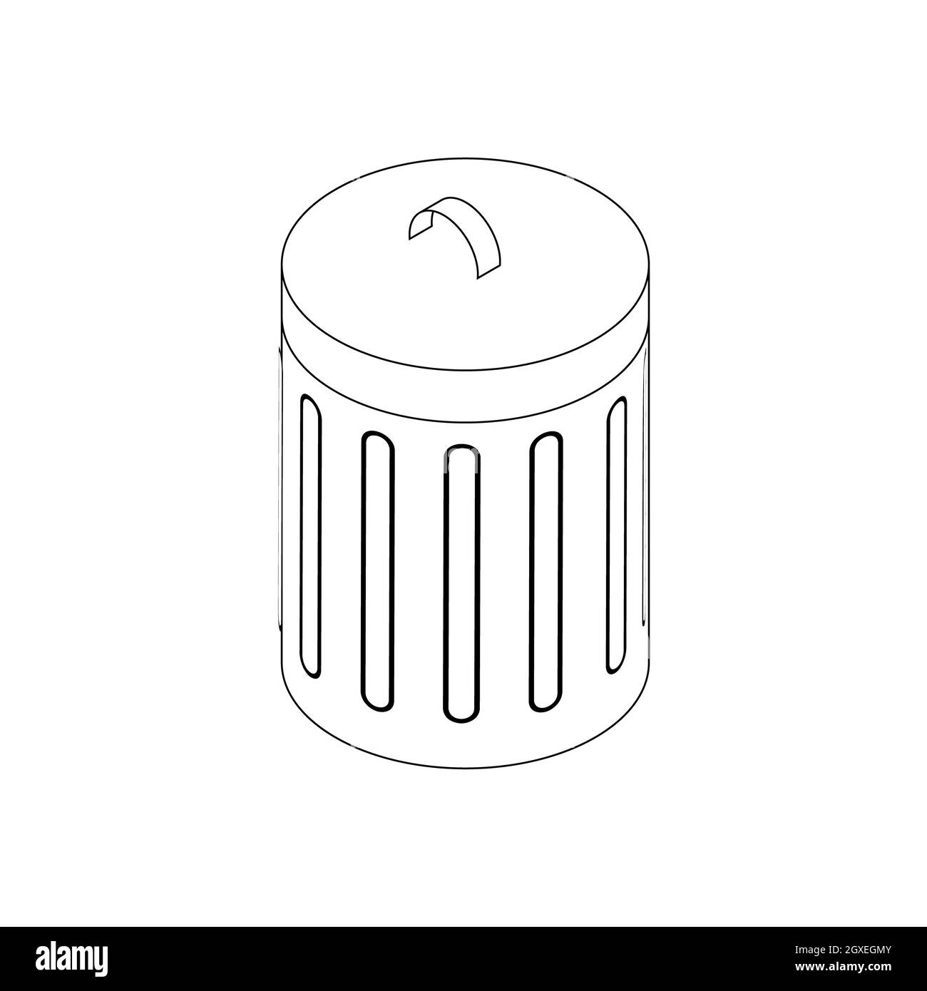 Trash bin icon in isometric 3d style on a white background Stock Photo ...