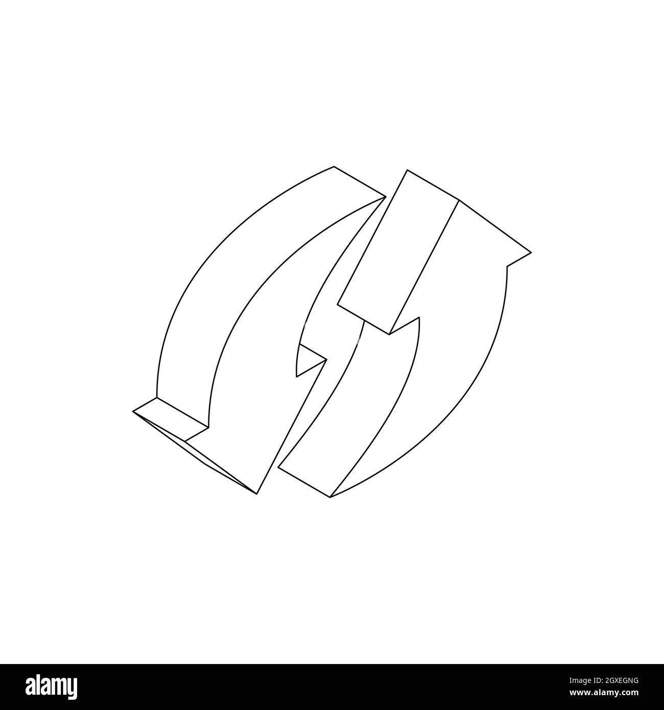 Refresh arrow icon in isometric 3d style on a white background Stock ...