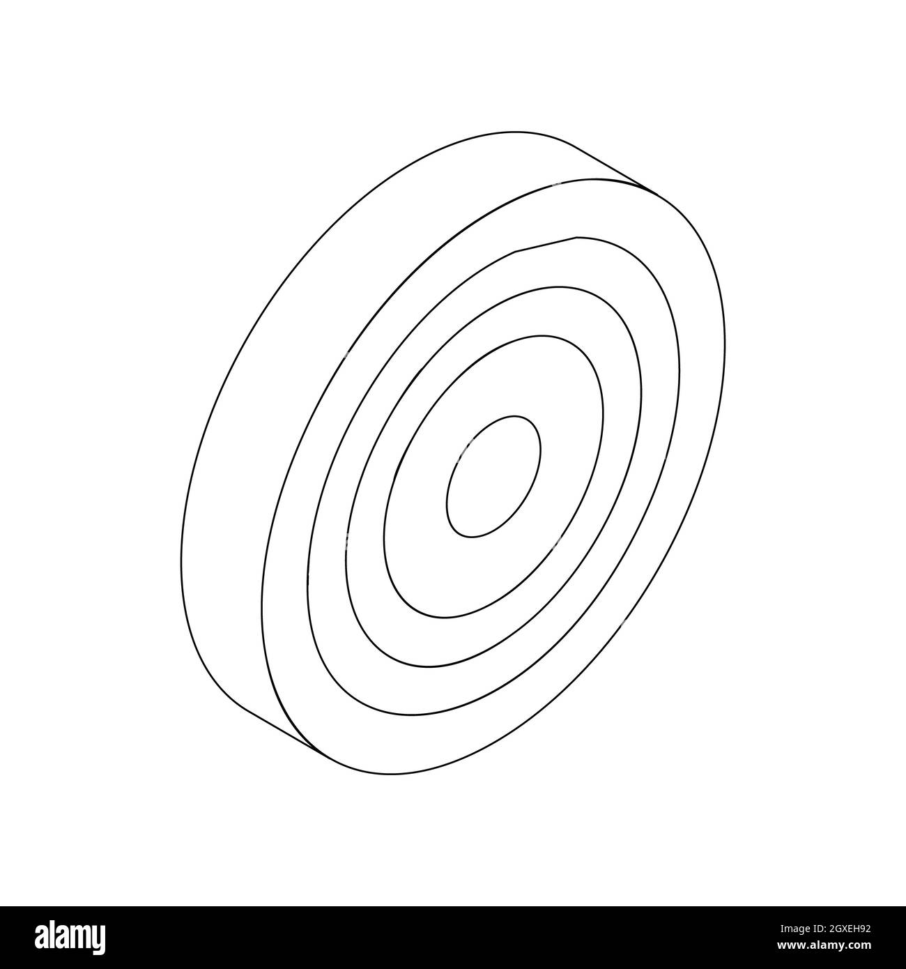 Target icon in isometric 3d style on a white background Stock Photo