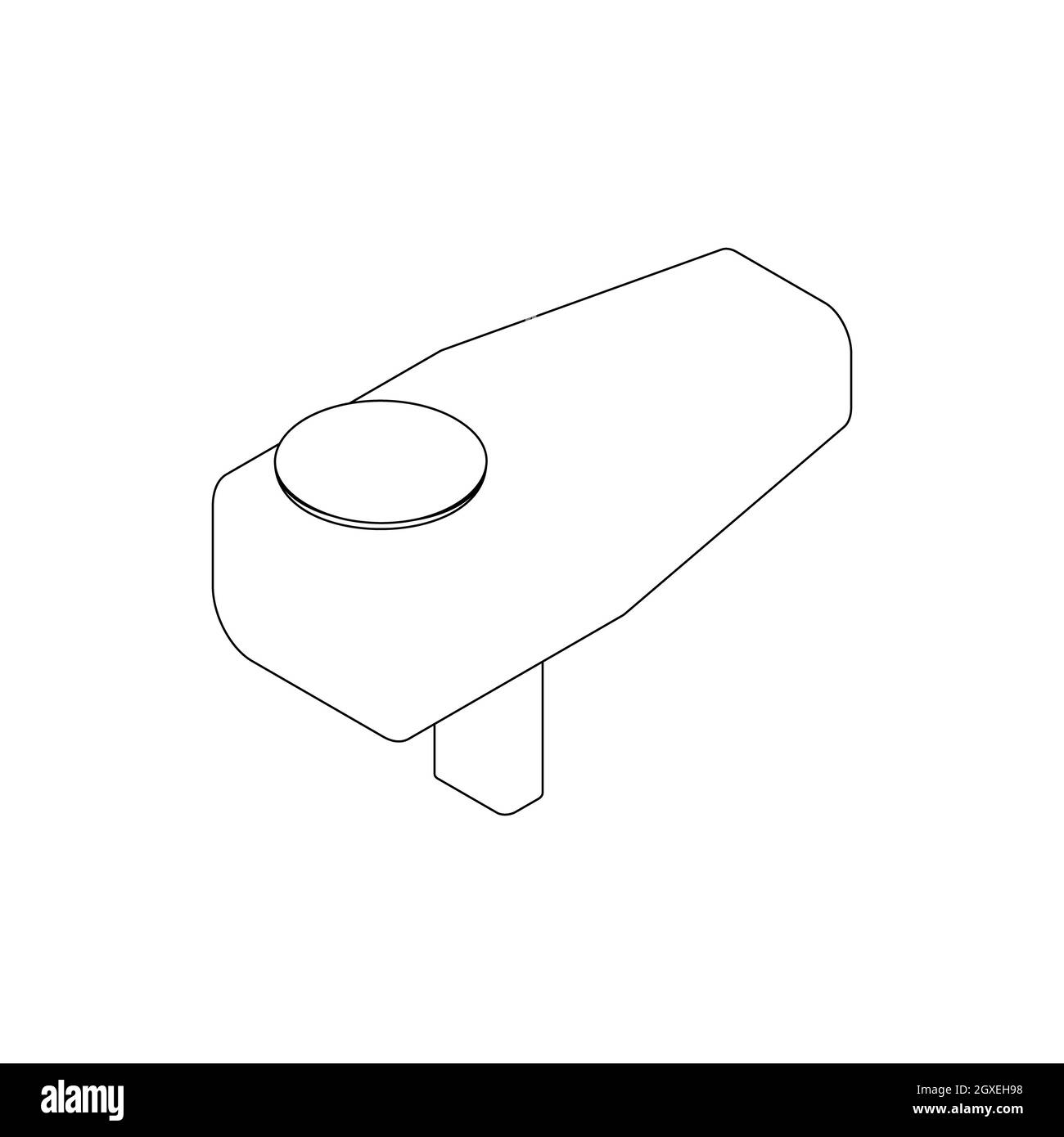 Feeder of paintball gun icon in isometric 3d style isolated on white