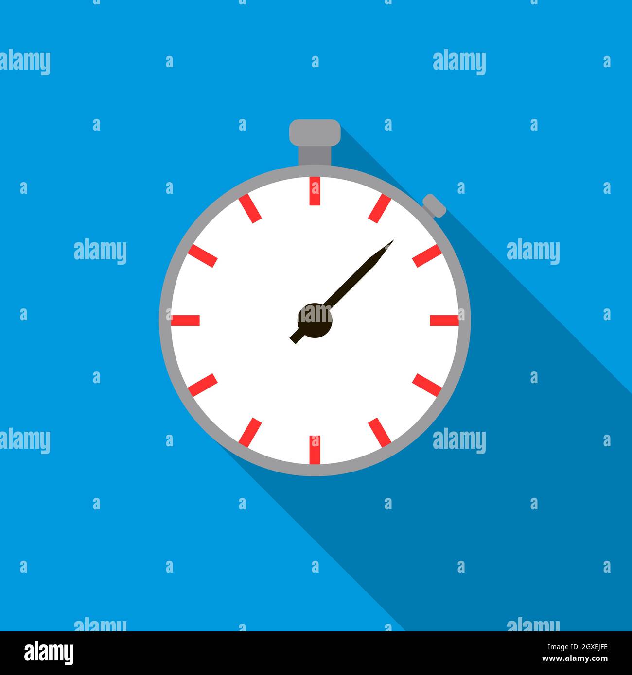 Stopwatch icon in flat style on a blue background Stock Photo - Alamy