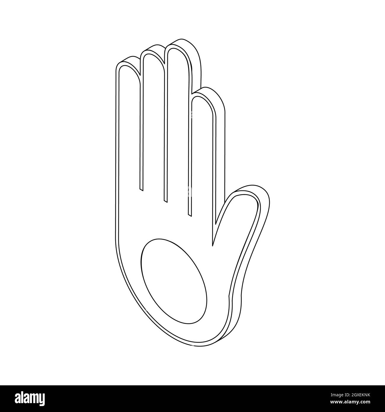 Jainism symbol icon, isometric 3d style. Black illustration on white ...