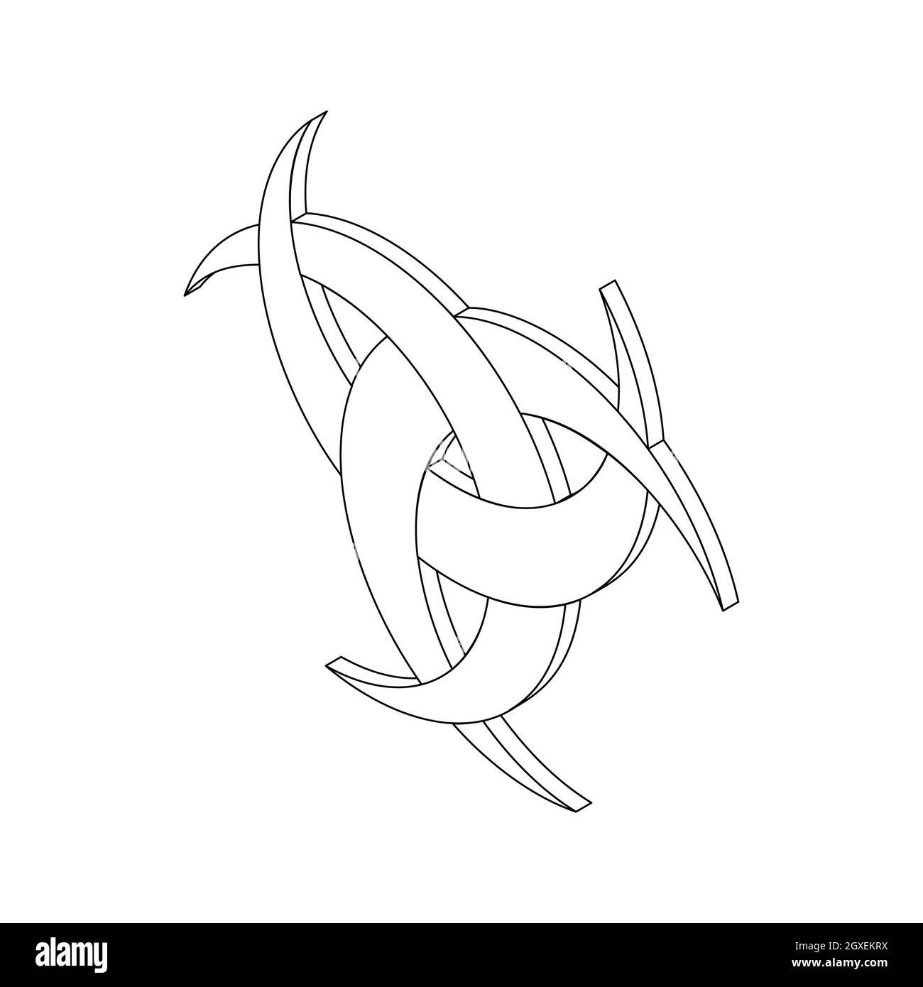 Odin horn icon, isometric 3d style. Vikings symbol. Black illustration on white for web Stock