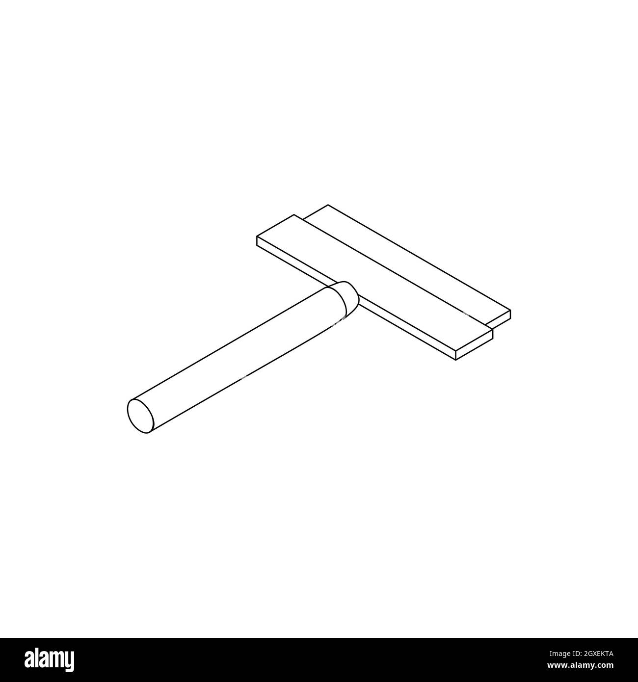 Brush squeegee for windows icon in isometric 3d style isolated on white ...
